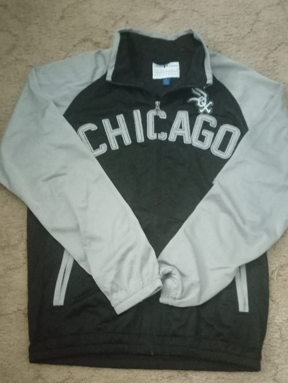 Chicago Black Sox Lightweight Full-Zip Jacket - Gray/Black Medium